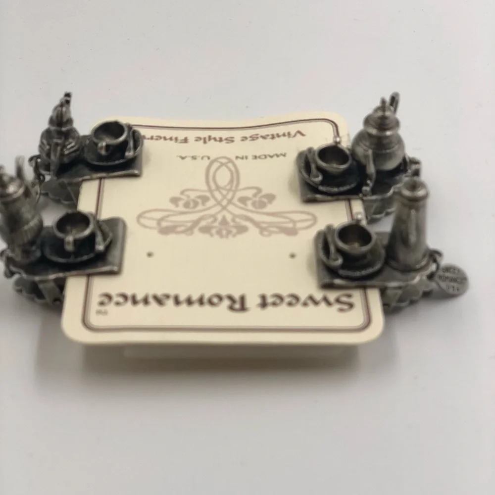 Sweet Romance Vintage Style Tea Set Tea Bag Weights (set of 4)